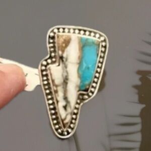 Sterling Silver and Turquoise Gemstone Ring, Size 5